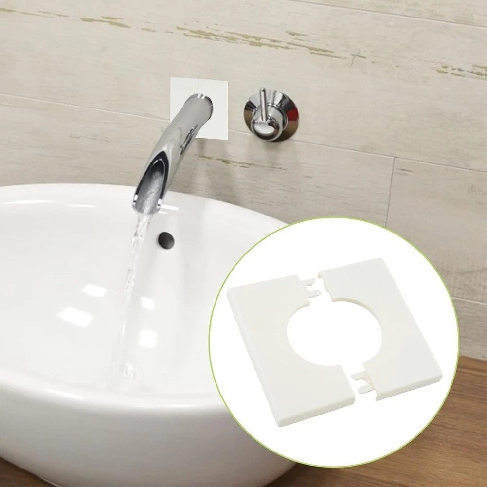 Abs Plastic Wall Hole Cover Sticker White 86x86mm For Indoor Outdoor