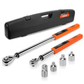 6PC 3/8" & 1/2' Drive Electronic Digital Torque Wrench Adjustable Set