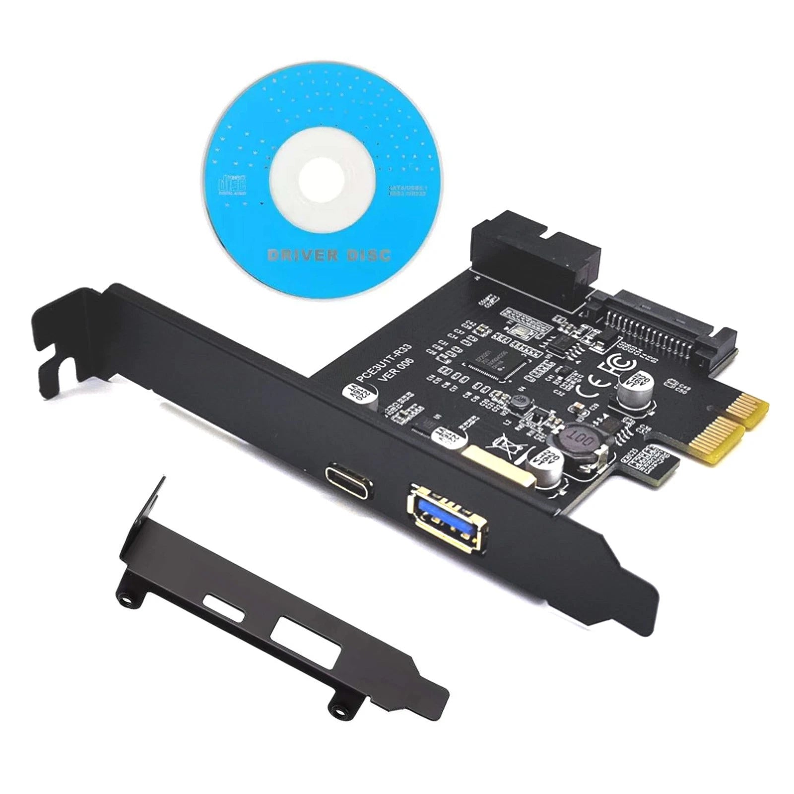 Pci-e To Usb 3.2 Gen1 5gbps 19pin Expansion Card Adapter 2 Ports Type