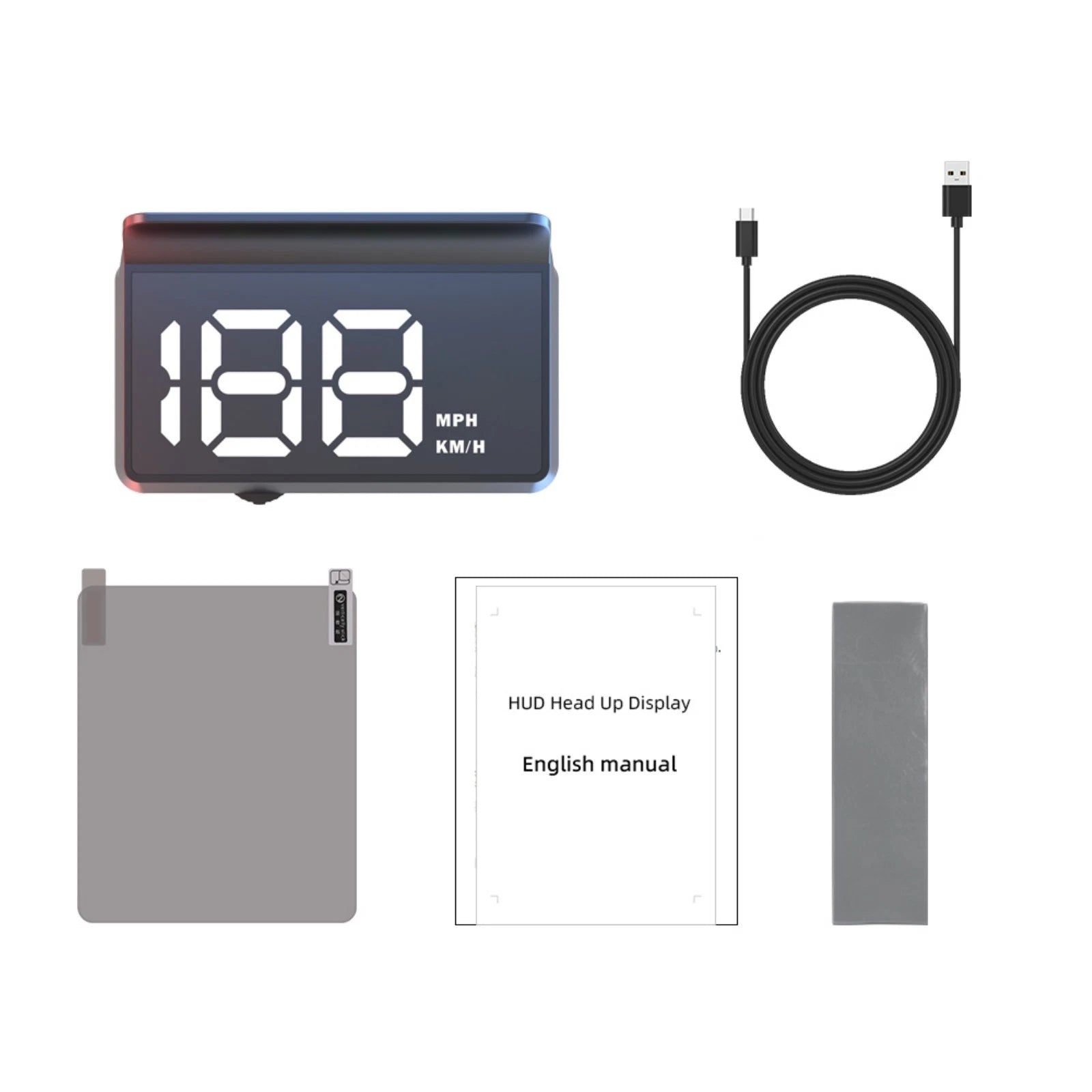 Head Up Display Hud For Cars With Large Font Speed Projection Onto