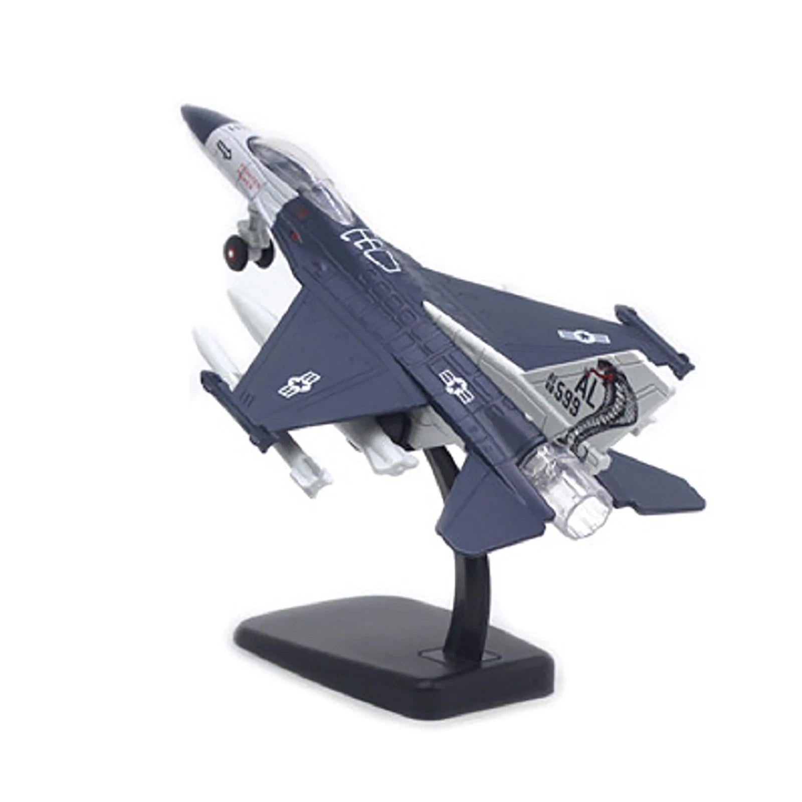 1:100 Fighter Aircraft F16 Jet Pull Back Alloy Model Military