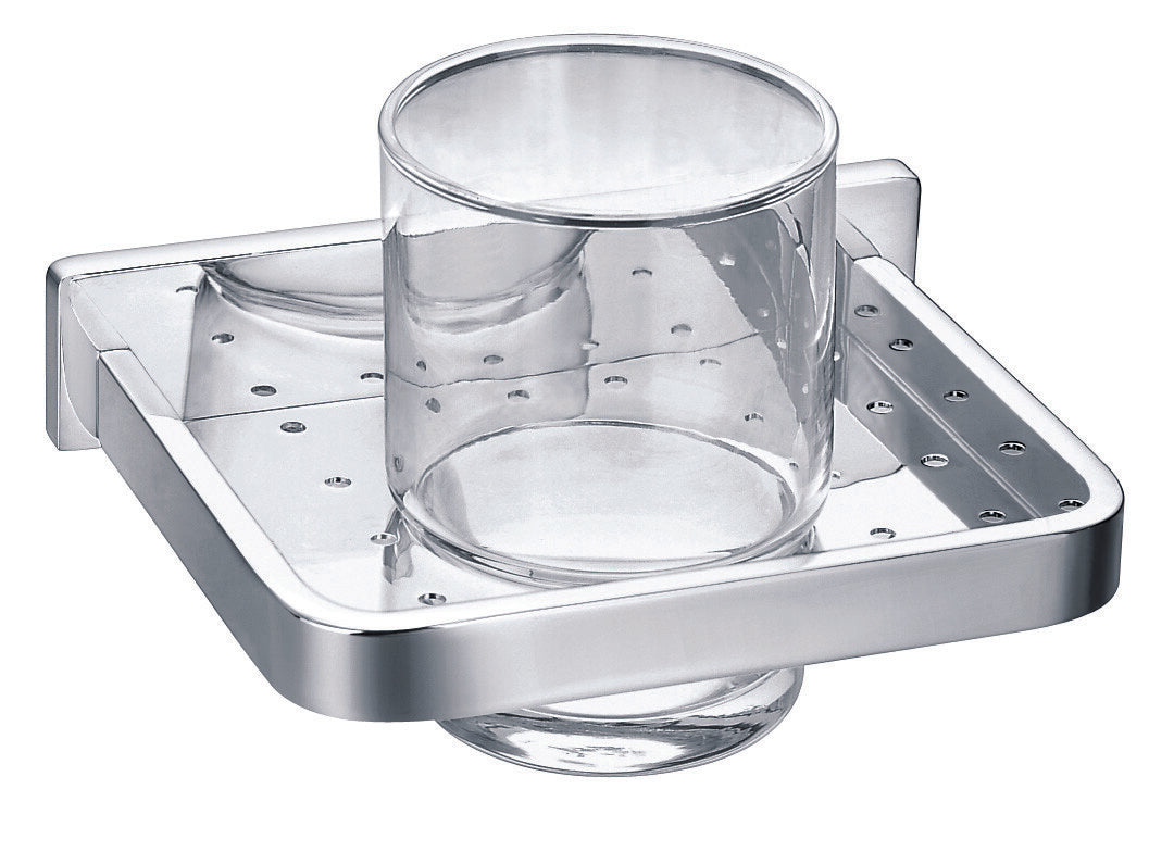 Flova Sofija Single Glass Tumbler and Holder Chrome