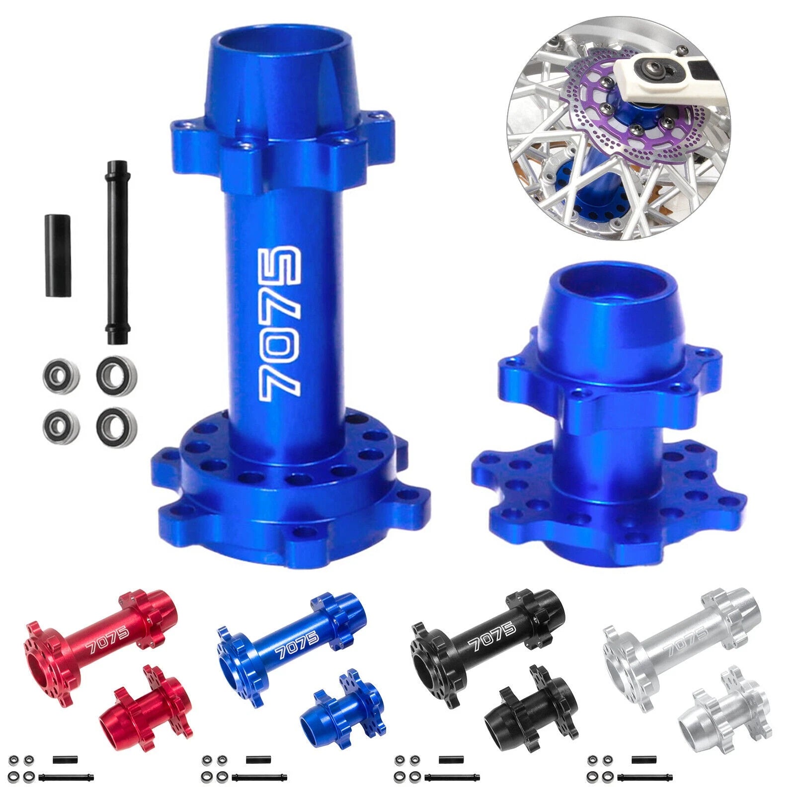 Aluminum Alloy 7075 Front & Rear Wheel Hex Hubs Set For Losi 1/4