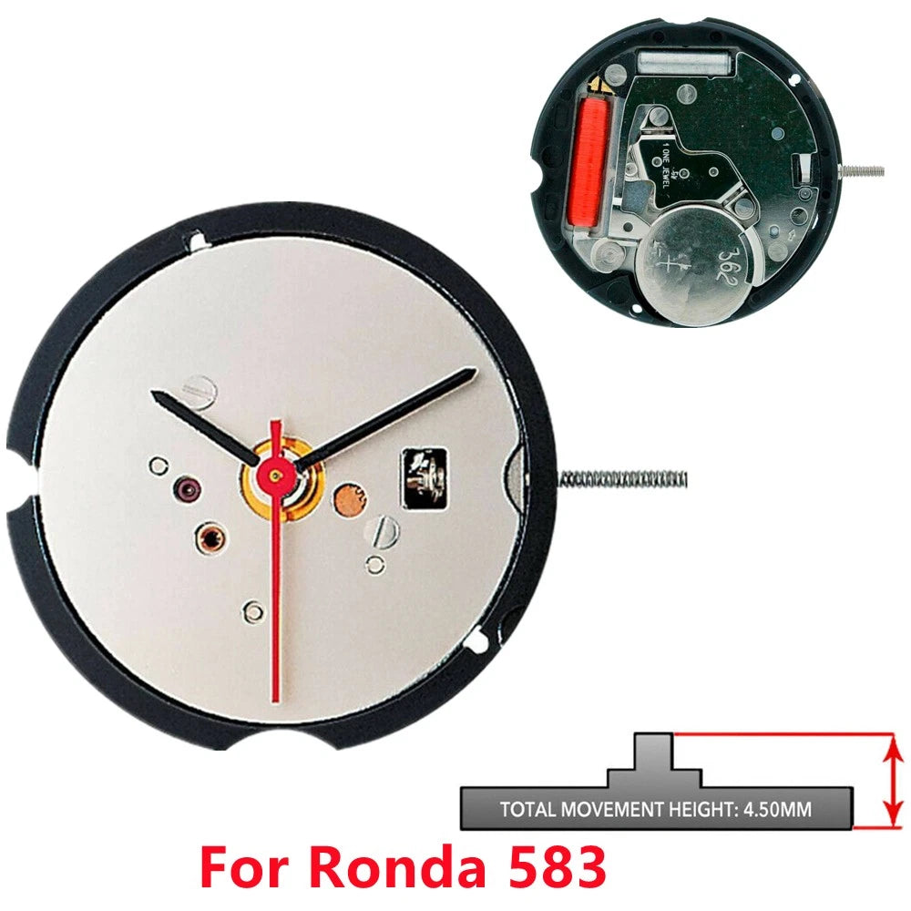 19.4mm 3-hand Quartz Watch Movement With Winding Stem & Battery For