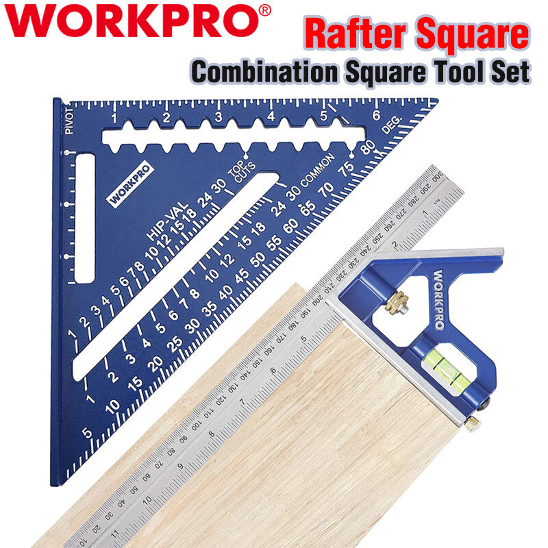 WORKPRO Rafter Square Combination Square Tool Set Rafter Square Layout