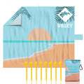 Villey 128"x108" Beach Blanket Waterproof Sandproof Beach Mat For 6-8