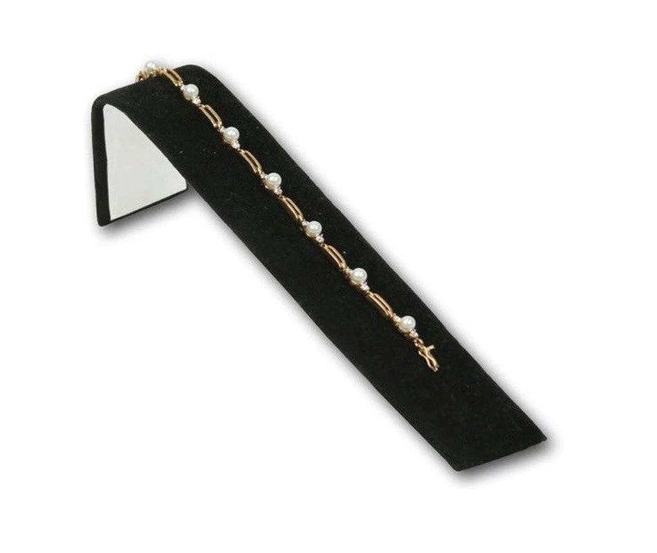 8" X 1.5" Single Black Velvet Jewelry Ramp – Necklace Or Bracelet