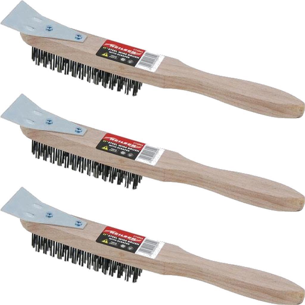 Neilsen 11" Wire Hand Brush with Scraper