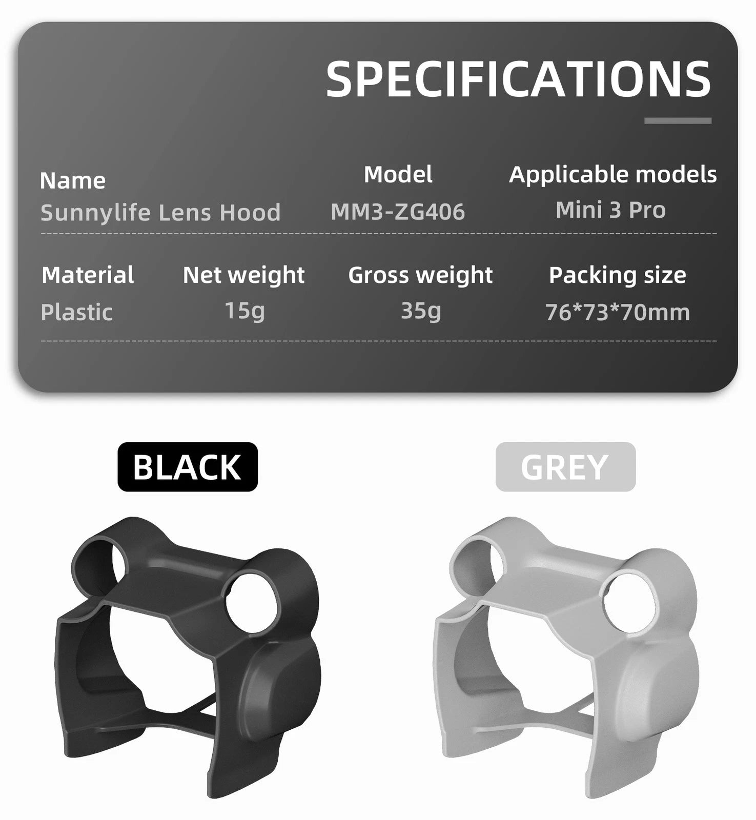 For Dji Mini 3 Pro Drone Lens Hood Guard Gimbal Sun Shade Cover