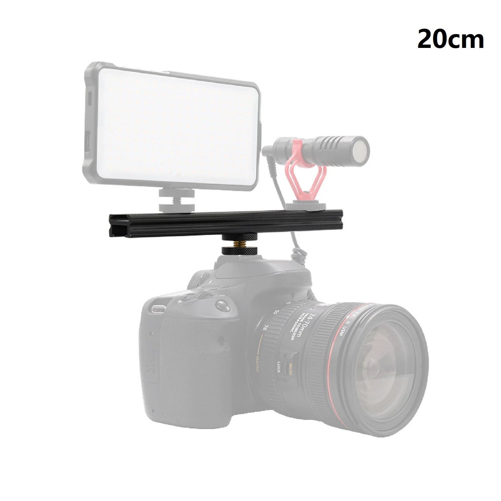 10/20cm Camera Flash Led Video Light Hot Cold Shoe Extension Rail