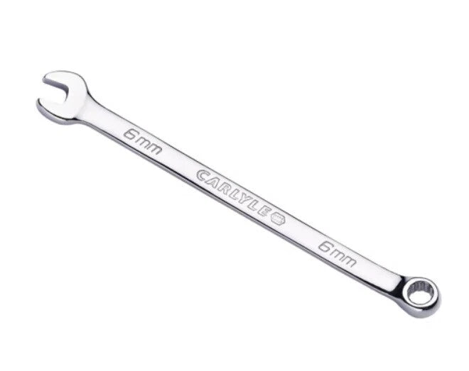 Carlyle Tool Long Shank 12pt Combination Ring Open Spanner Metric