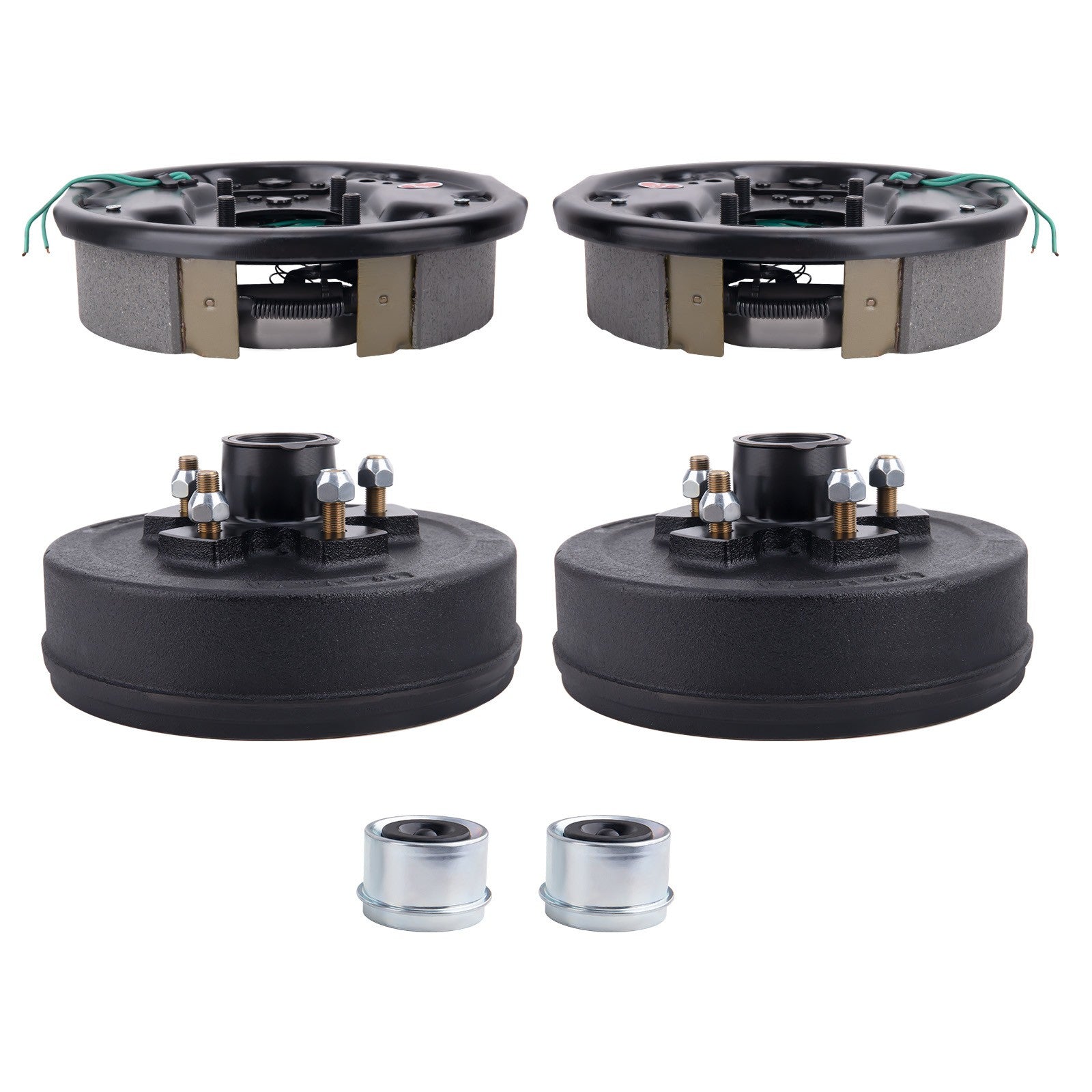 2 Pair Trailer 5 On 4.5" Electric Brake Assembly Hub Drum Kit For