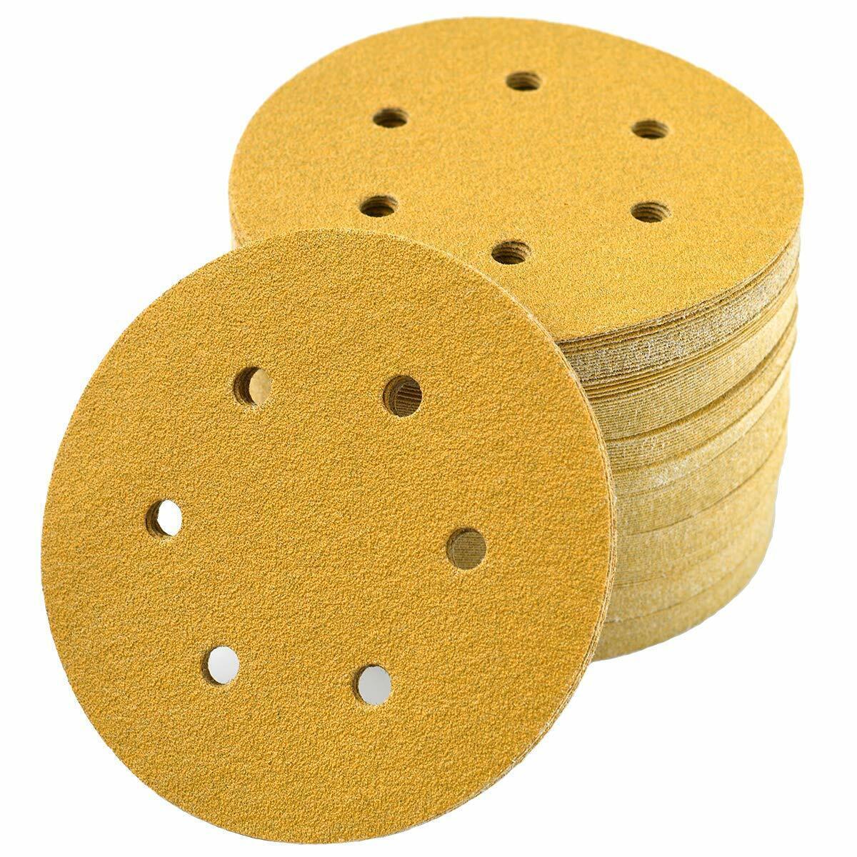 50/100PCS 6in Hook Loop Sanding Discs 40–180 Grit by Unbranded
