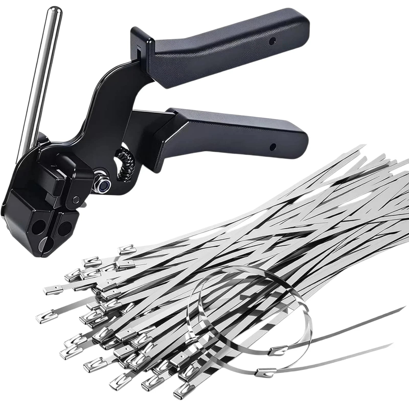 Steel Tie Gun And Stainless Steel Zip Ties Kit 7.87in Corrosion