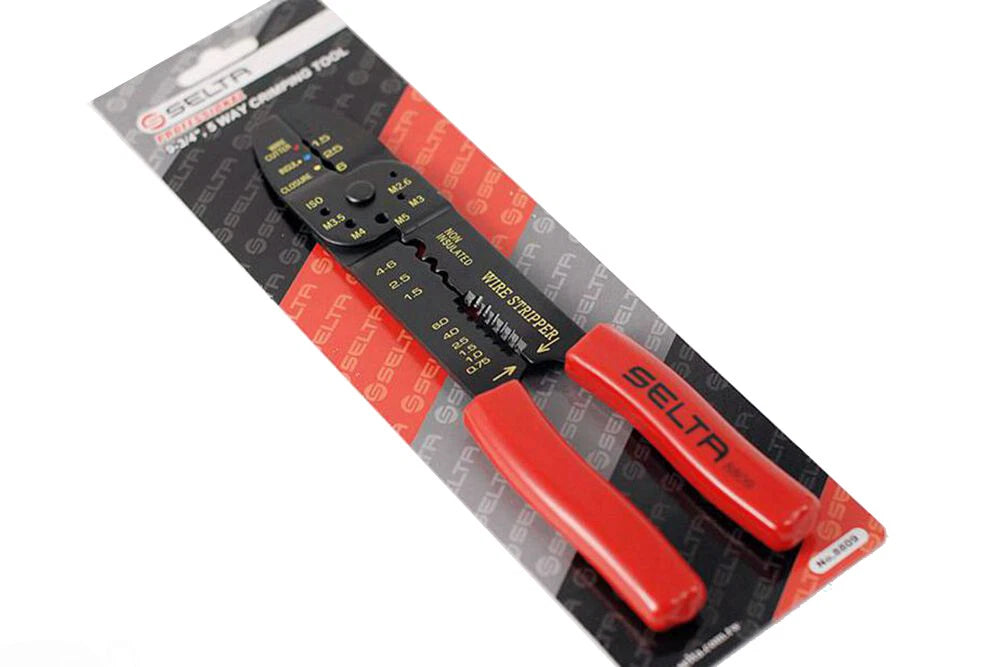 Selta Taiwan 9-3/4" 5 Way Wire Cutter Crimping Stripper Shearing Terminal Plier