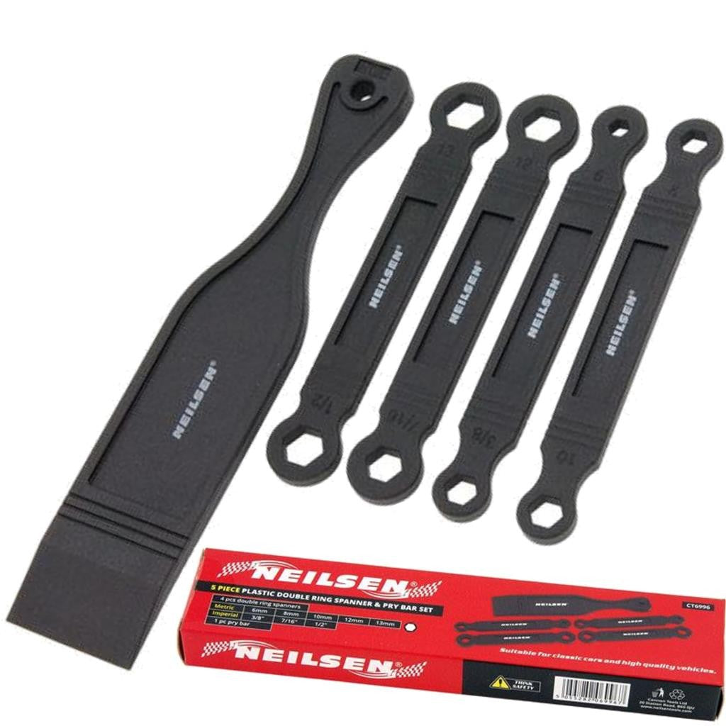 Neilsen 5pc Plastic Double Ring Spanner Pry Bar Set by Neilsen