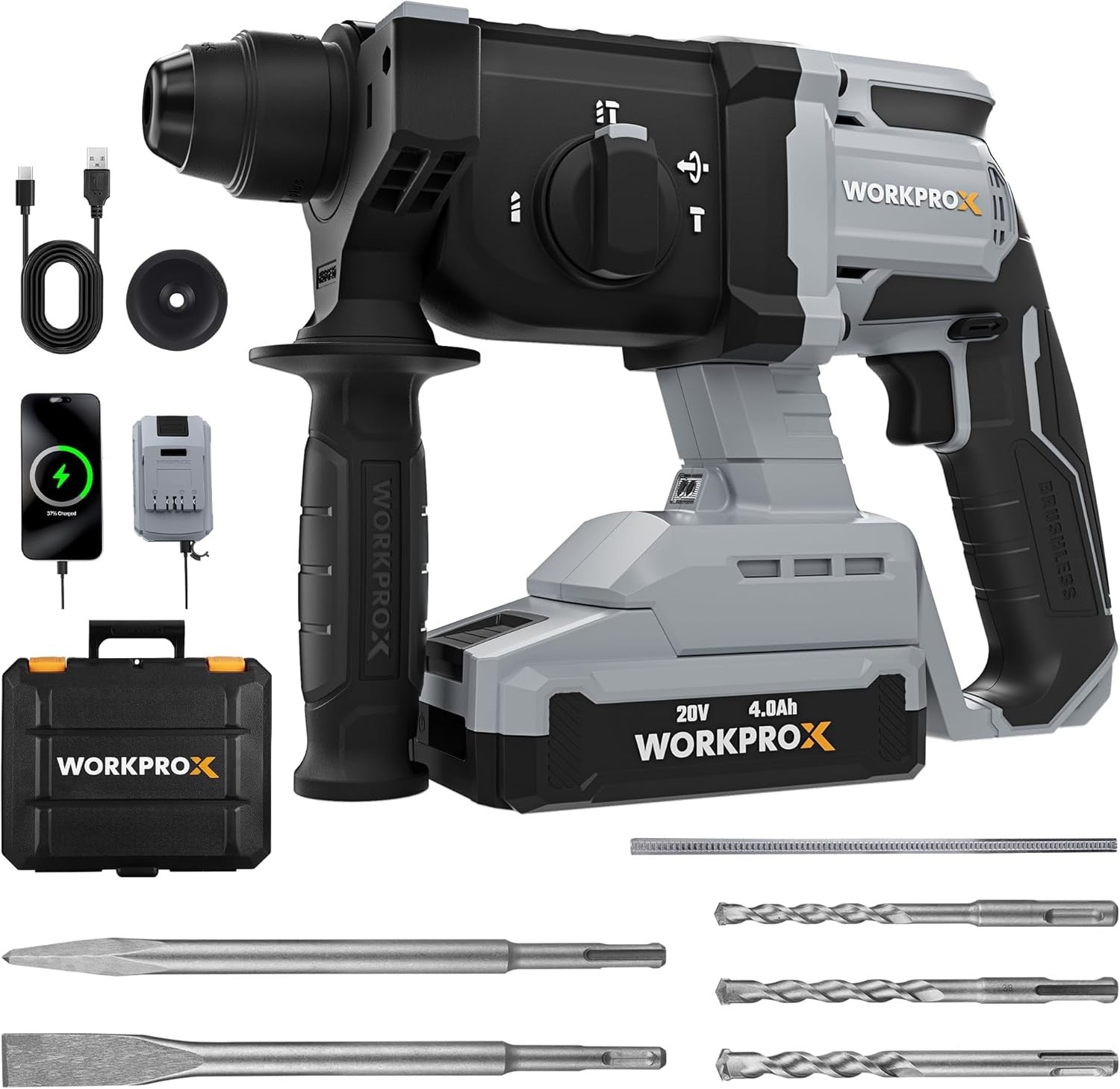 WORKPROX 20V Cordless Rotary Hammer Drill by WORKPROX