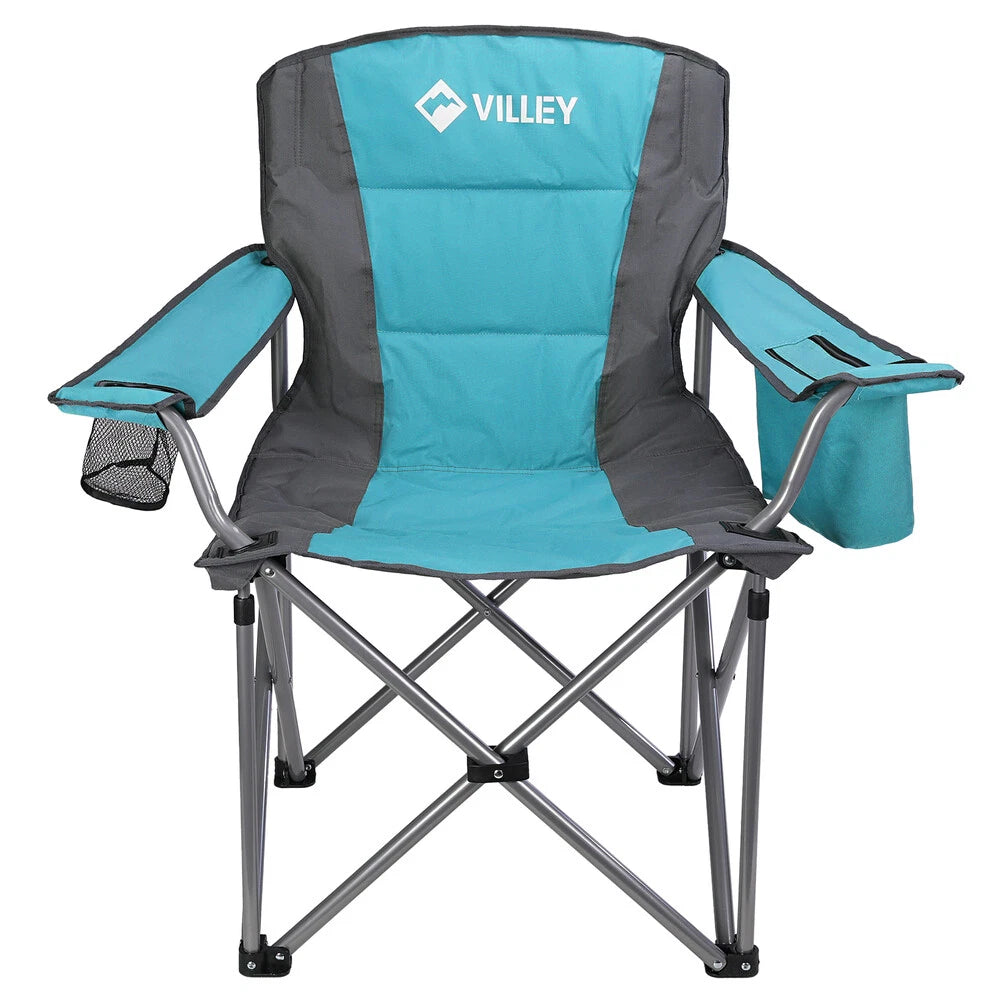 Villey Folding Camping Chair Outdoor Oversized Chair With Cooler Bag