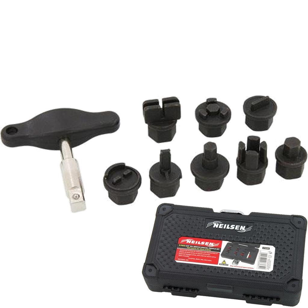 Neilsen 9PC Plastic Oil Drain Screw Set