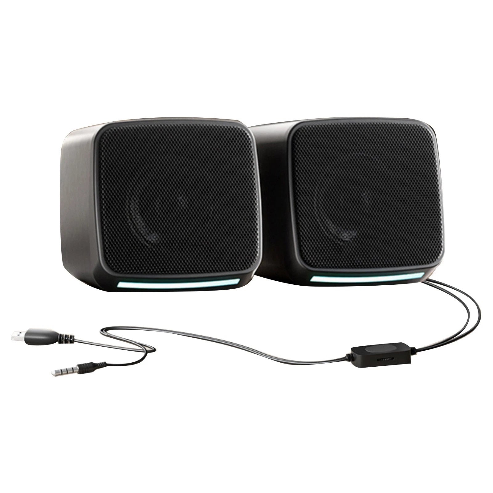 For Laptop 1 Pair Small Usb Speakers With In-line Volume Control