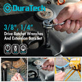Duratech Stubby Ratchet Set 1/4" 3/8" Ratchet Sets 2 Extension Bar