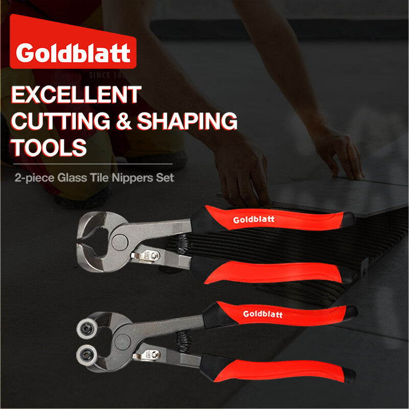 Goldblatt 2PCS Glass Tile Nippers Set Heavy Duty Wheeled Glass Mosaic