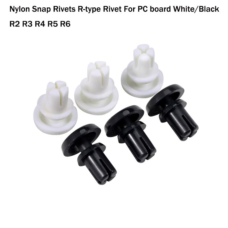 Nylon Snap Rivets R-Type - White/Black