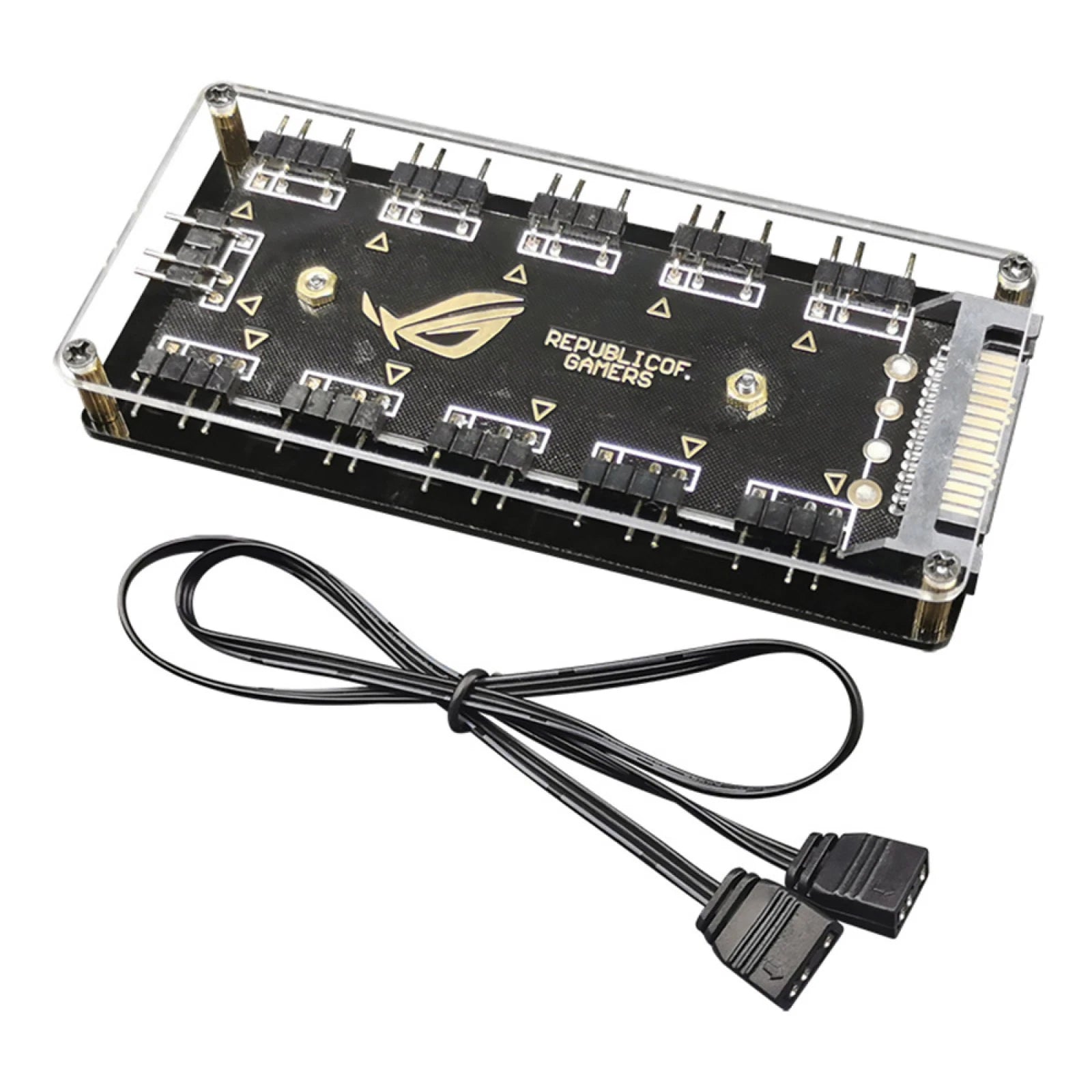5V 3-pin Rgb 10 Hub Splitter Sata Power Interface Argb Adapter
