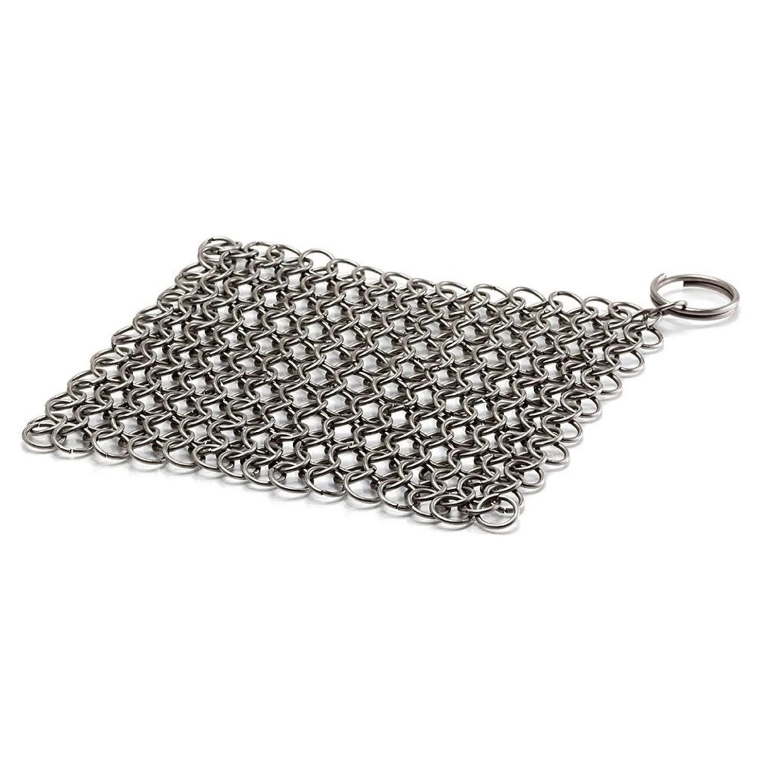 18×18 Cm Stainless Steel Chainmail Scrubber Compact Design For Grill
