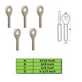 Hand Aircraft Eye Stainless Steel 3/16'' Wire Rope Swage Eye Terminal