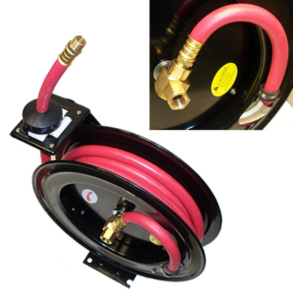 3/8" X 50 Feet Retractable Air Hose Reel 300PSI Truck Wall Ceiling
