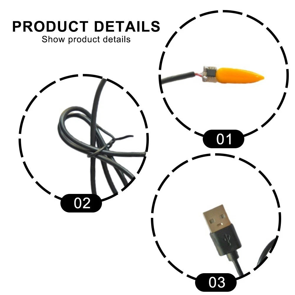 Usb 5V Flame Lamp Led Realistic Flicker For Camping Decor Portable