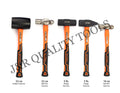 5Pcs Hammer Set with Cross Pein & Rubber Mallet