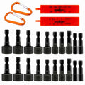 22PCS Power Nut Driver Bit Set Quick Change MM &amp; SAE Impact 1/4" Hex Shank