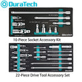 Duratech Drive Tool Accessory Set/socket Accessory Kit W/eva Foam