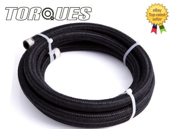 AN -8 (AN8 AN08) Nylon Braided Stealth Black Hose 6m