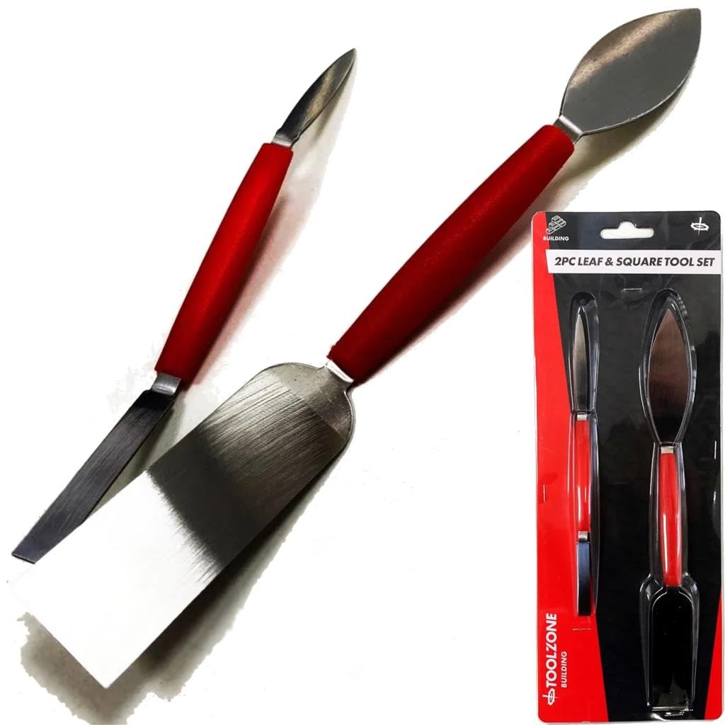Toolzone 2pc Leaf and Square Trowel Set