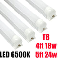 4ft 5ft T8 Integrated Led Tube Lights Frost White Lens 6500k Cool