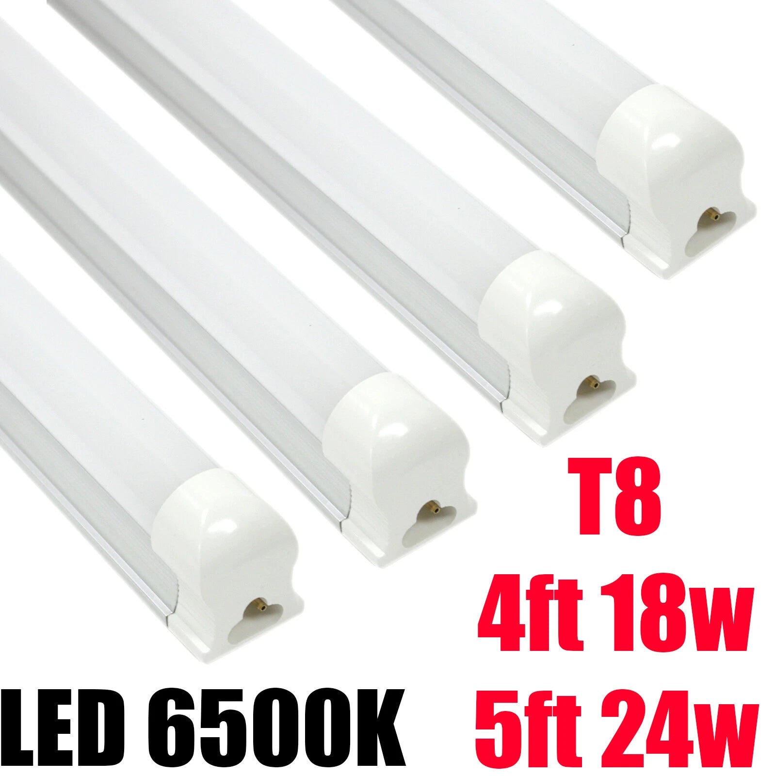4ft 5ft T8 Integrated Led Tube Lights Frost White Lens 6500k Cool