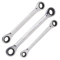 Double End Ring Ratcheting Wrench Metric Switch Spanner Car Repair