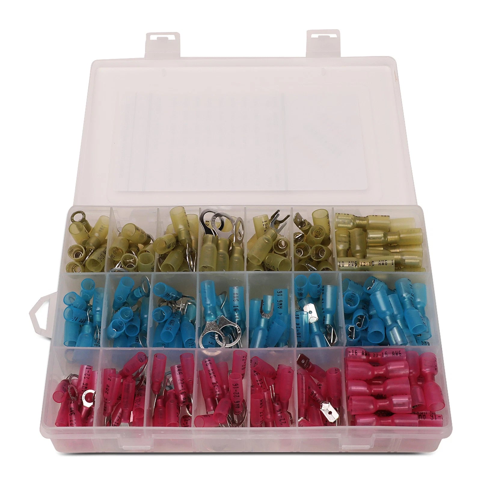 Fit 22-16 14-16 10-12 Awg Translucent Nylon Wire Terminal Assortment