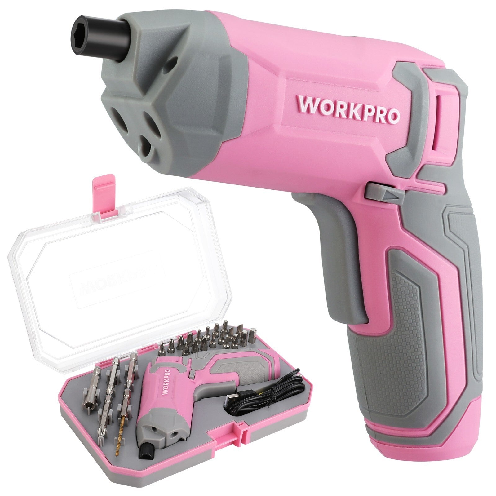 WORKPRO Pink Cordless Screwdriver Set 3.6V by WORKPRO