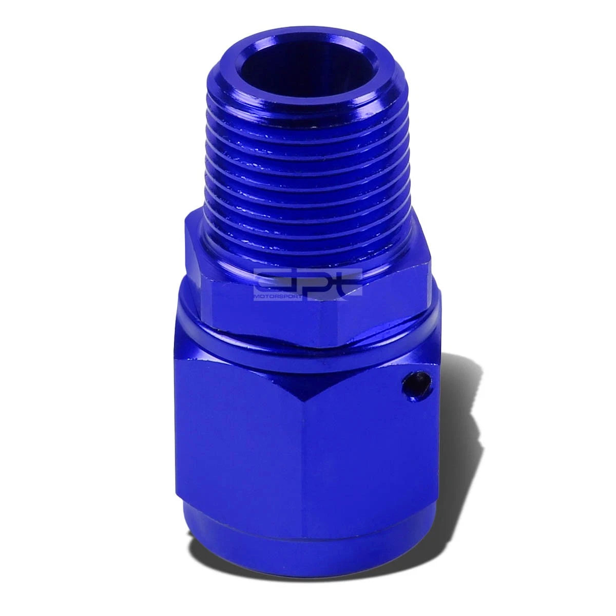 8-an Female Flare To 3/8" Npt Male Blue Aluminum B-nut Swivel Coupler