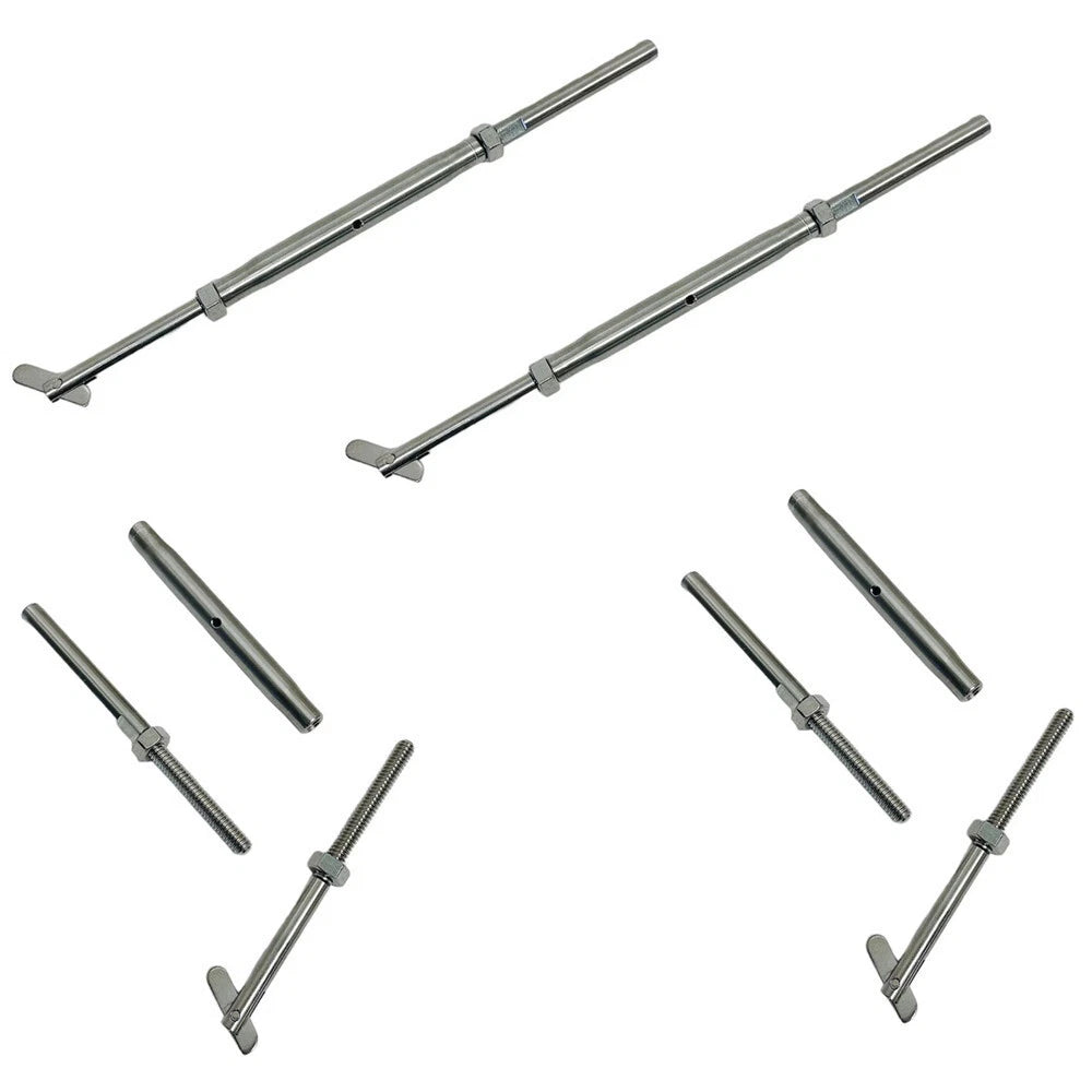 1/4" Threaded Drop Pin 3/16" Cable Hand Swage Stud Turnbuckle Ss T316