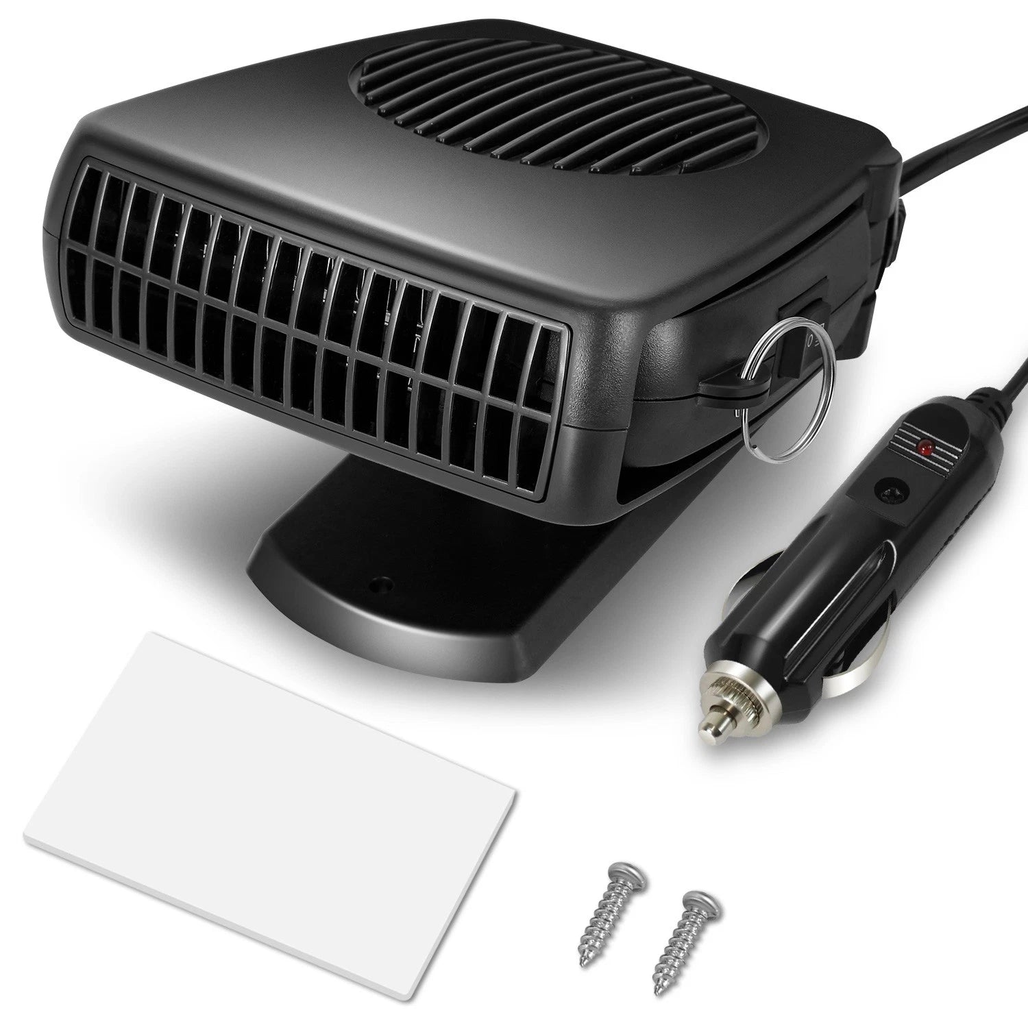 12V 170W Heating & Cooling 2-in-1 360 Degree Rotate Defogging Black
