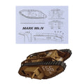 1/25 Scale Uk Mark Mk Iv Male Tank Paper Model Military Puzzle Kit