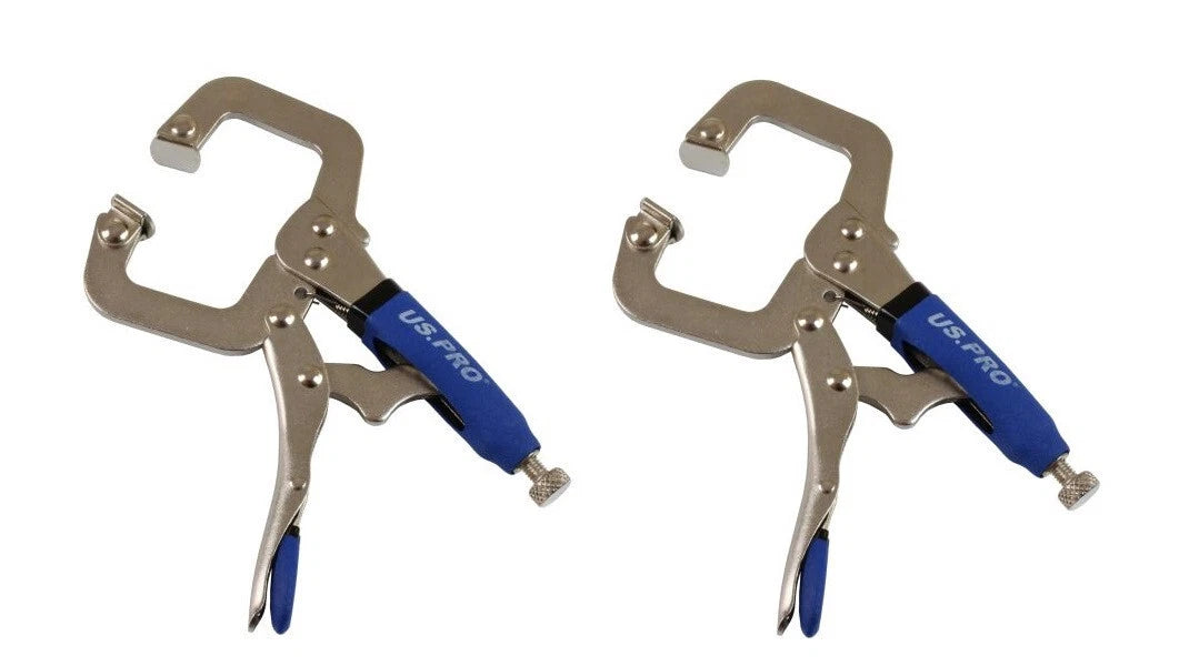 Pair Of Welding Locking C Clamps Us Pro 150mm Swivel Pads 6 Inch Vice