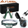 Flissa Waterproof Led Headlamp & Windproof Lighters 12 In 1 Multitool