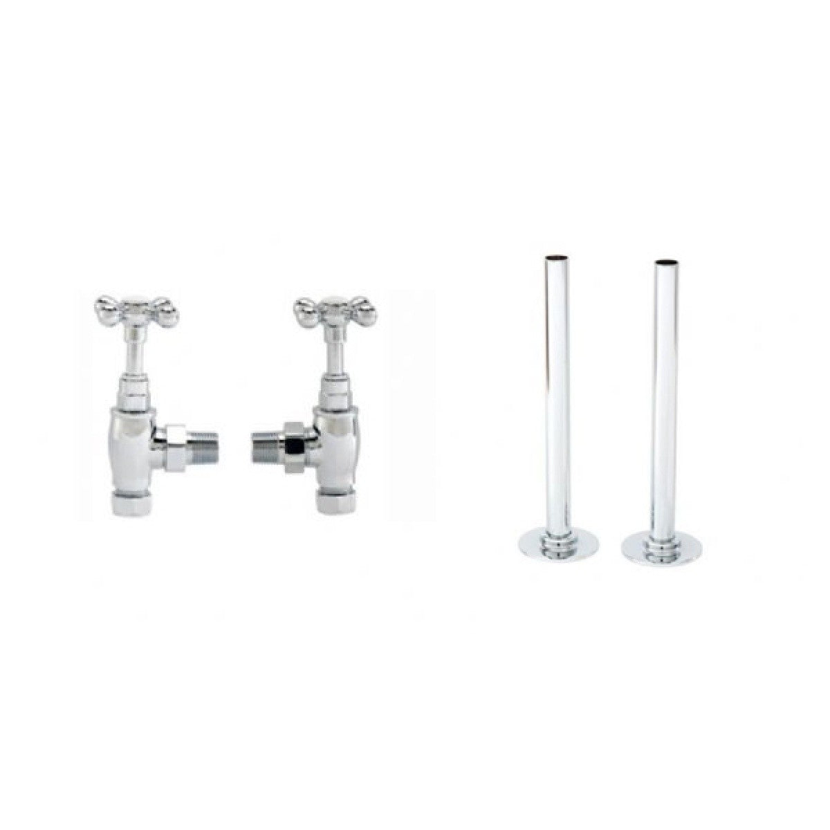 Cassellie Angled Radiator Valves - Cross Head With Cover Plate