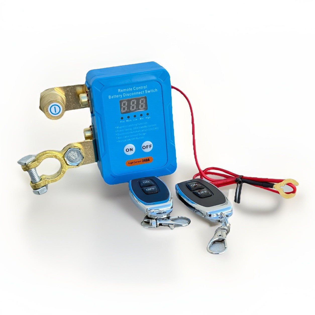 12V Remote Battery Disconnect Kill Switch with LED Display
